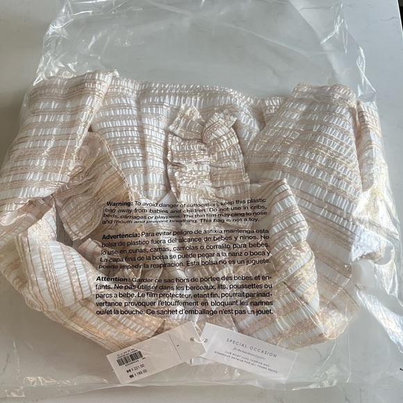 NWT Janie and Jack Metallic Striped Organza Dress - Picture 5 of 5